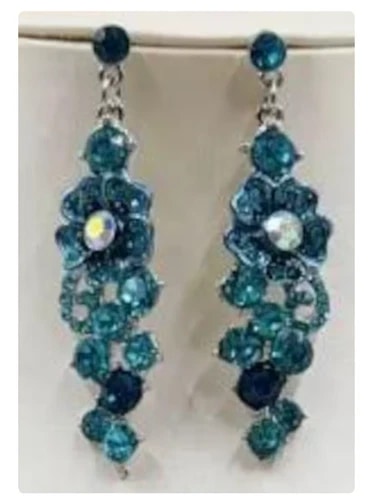 JEWELRY SET- Rhinestone Inlaid, Blue Luxury Elegant Jewelry Set view 2