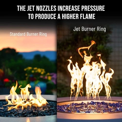 18 Inch Round Stainless Steel Fire Pit Jet Burner Ring High Flame view 3