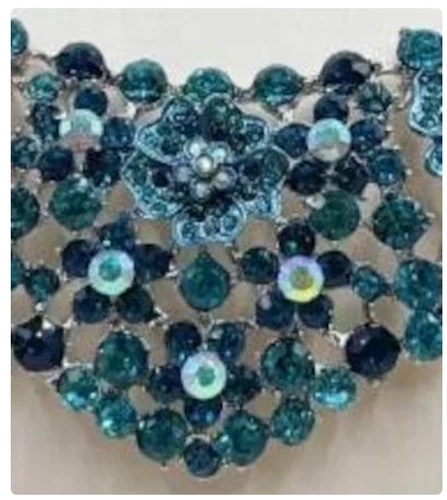 JEWELRY SET- Rhinestone Inlaid, Blue Luxury Elegant Jewelry Set view 3