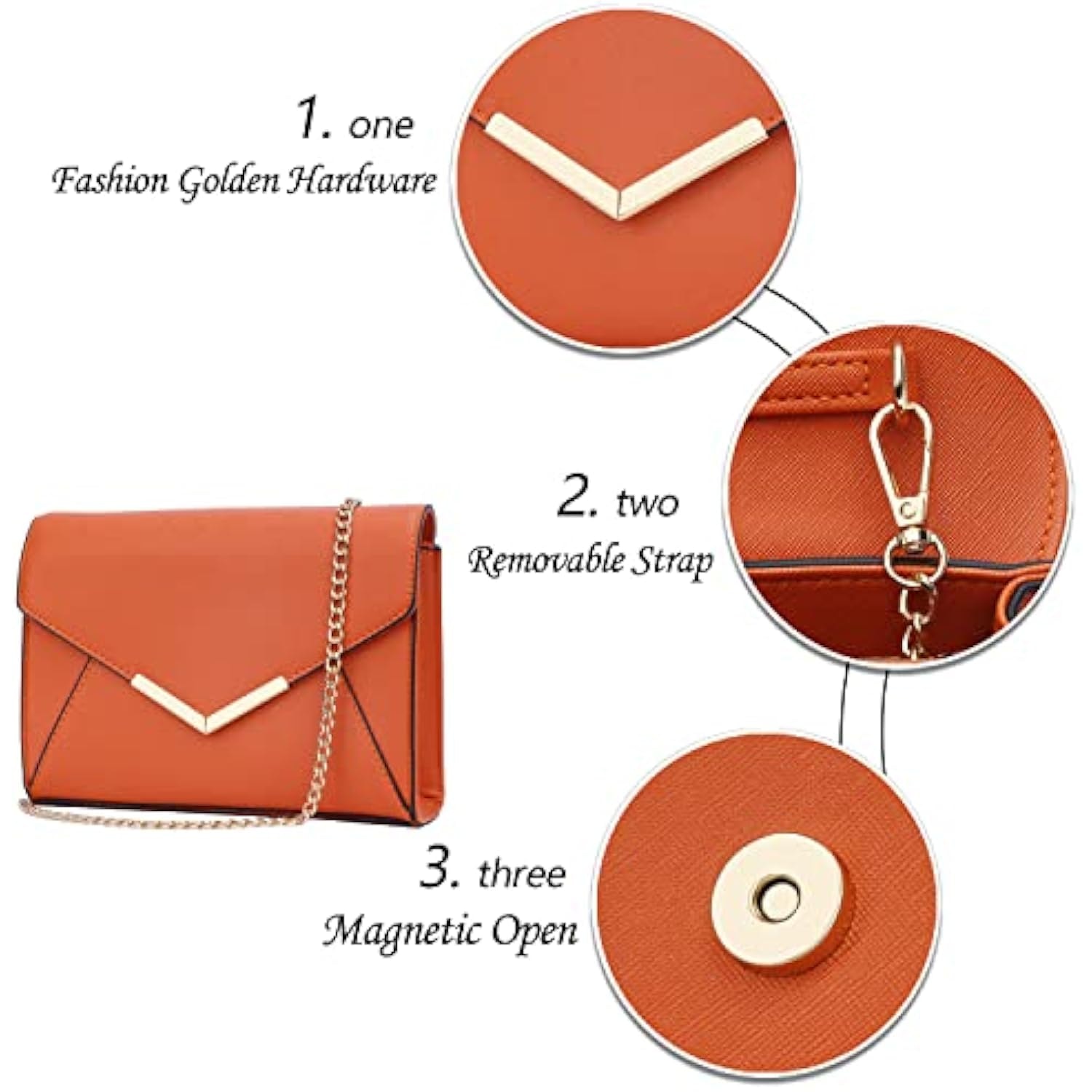 KKXIU Women Elegant Faux Leather Evening Envelope Clutch Purse Foldover Bags for Party Wedding Prom view 4
