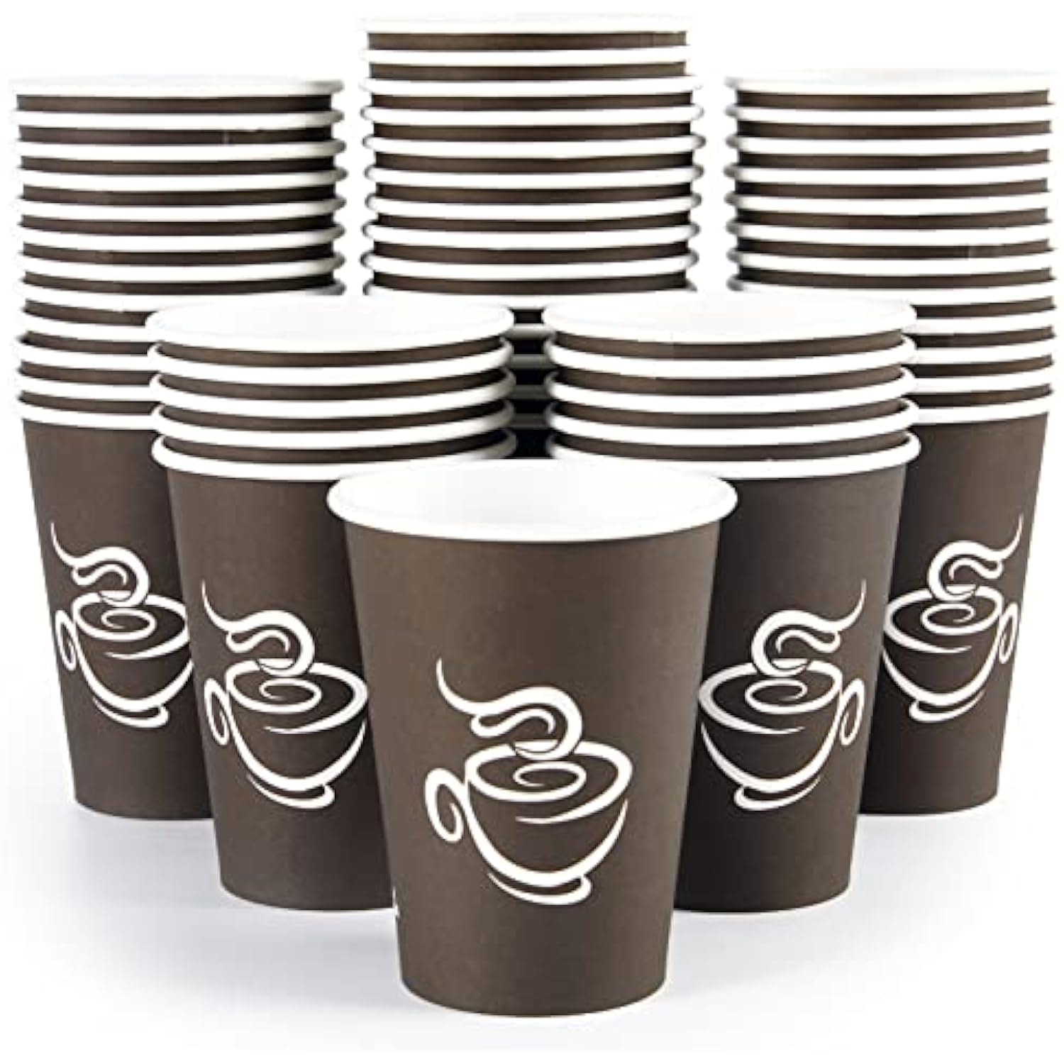 LITOPAK 240 Pack 12 oz Paper Cups, Brown Disposable Hot Coffee Cups for Party, Picnic, Travel, and Events view 2